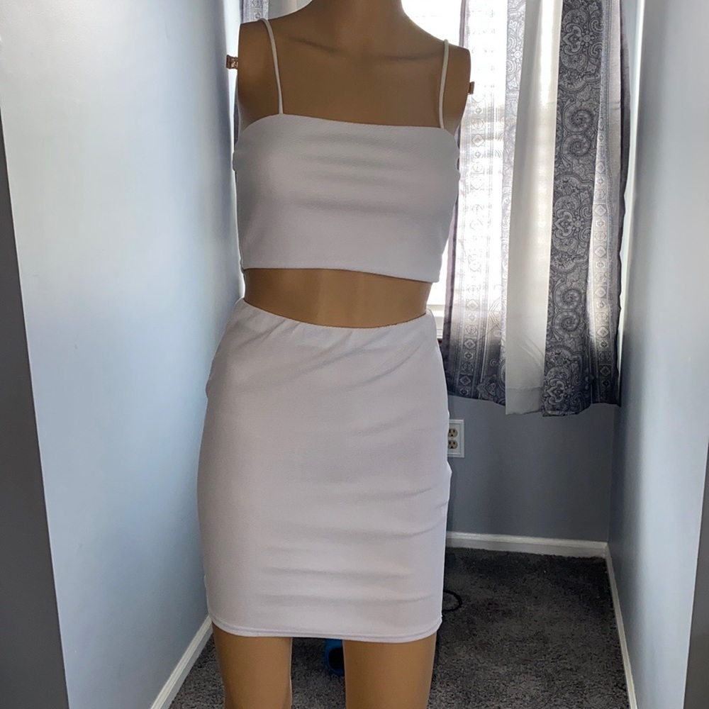 Boohoo Strappy Crop and Mini Skirt Co-ord Set